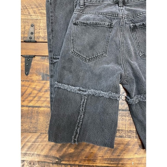 Pacsun Denim Jean Girls Women SZ 24- Color Black Gray Piece-High Rise Patch - Picture 5 of 8